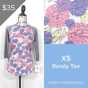 NWT Pink and Purple Floral Lularoe Randy Tee